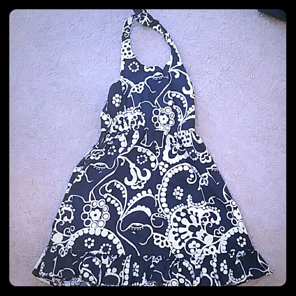 Gymboree Navy and White girls halter sundress